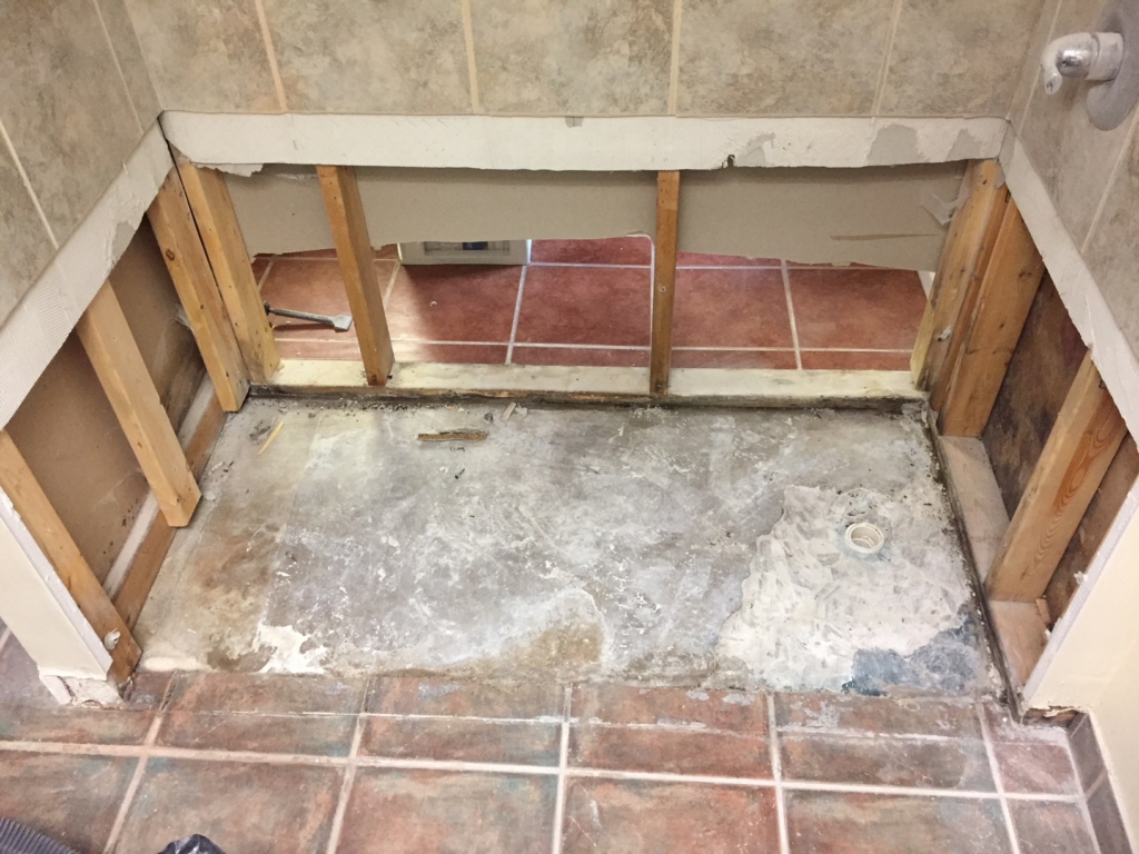 Leaking Shower Pan Repair Before